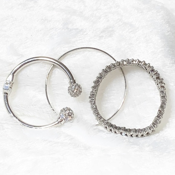 Silver bracelet set Hinge, elastic and bangle - Picture 8 of 13